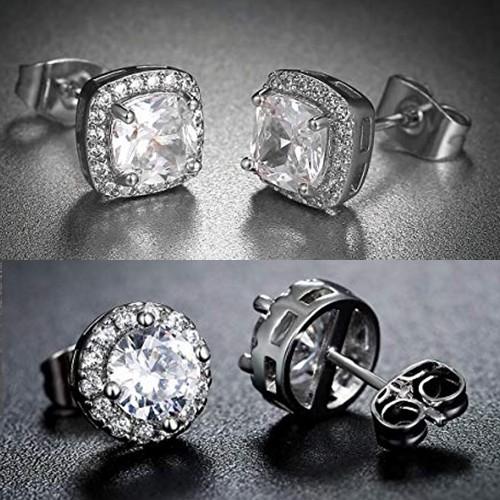 2 Pairs: Swarovski Crystal Halo Goldtone Studs - 3 Finishes, , Riakoob Jewelry, Riakoob Jewelry  jewelryjewelry deals, swarovski crystal jewelry, groupon jewelry,, jewelry for mom, 