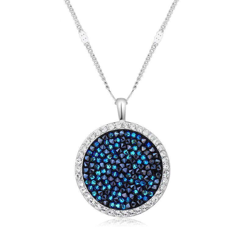 Crystals Crystaldust Sapphire Disc Drop  Necklace