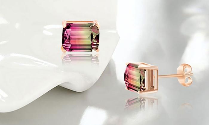 Emerald Cut Watermelon Crystal Stud Earrings, , Riakoob Jewelry, Riakoob Jewelry  jewelryjewelry deals, swarovski crystal jewelry, groupon jewelry,, jewelry for mom, 