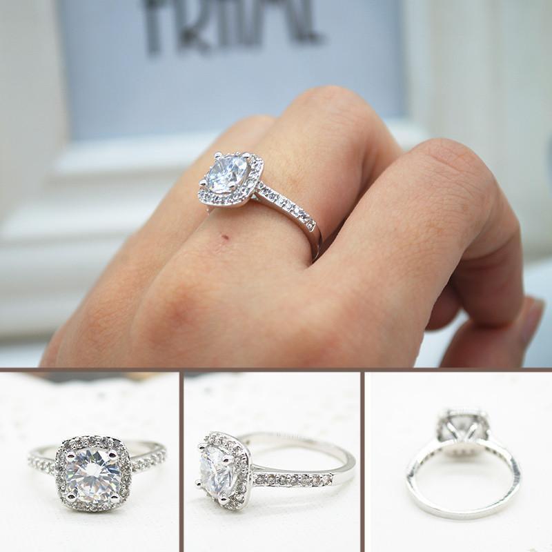 2.00CTTW Cushion-Cut Queen White Swarovski Elements Ring, Rings, Riakoob Jewelry, Riakoob Jewelry  jewelryjewelry deals, swarovski crystal jewelry, groupon jewelry,, jewelry for mom, 