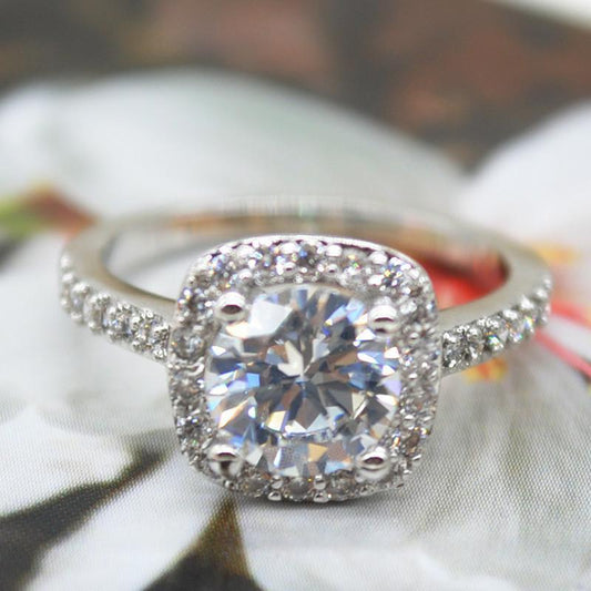 2.00 CT Cushion-Cut Queen White Swarovski Elements Ring, Rings, Riakoob Jewelry, Riakoob Jewelry  jewelryjewelry deals, swarovski crystal jewelry, groupon jewelry,, jewelry for mom, 