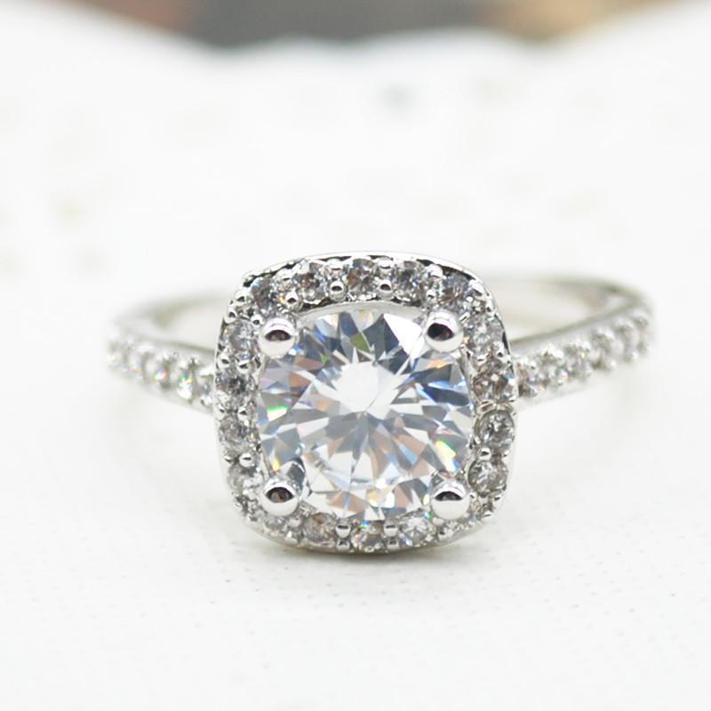 2.00CTTW Cushion-Cut Queen White Swarovski Elements Ring, Rings, Riakoob Jewelry, Riakoob Jewelry  jewelryjewelry deals, swarovski crystal jewelry, groupon jewelry,, jewelry for mom, 